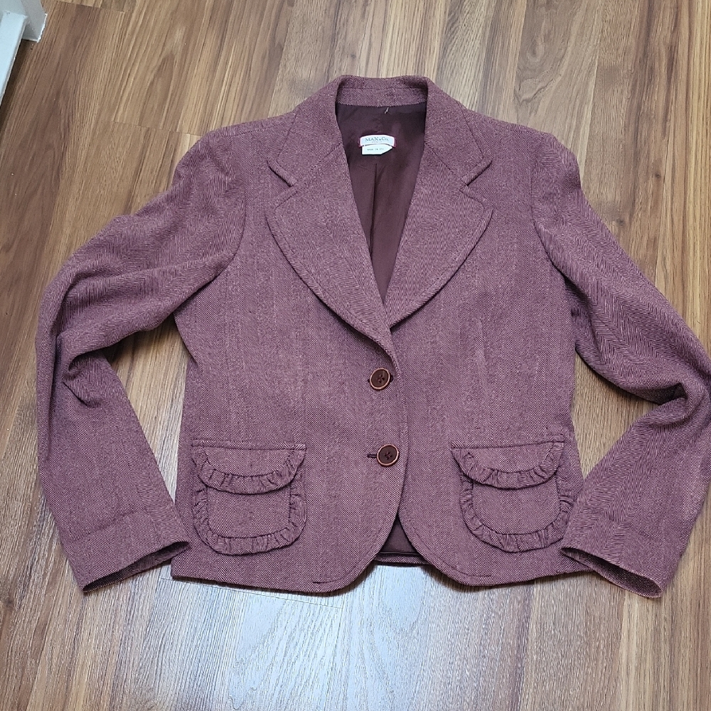 Max & Co. Mauve Blazer with Ruffle Pockets